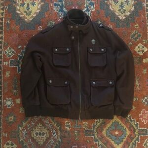Dark Brown Jacket with Button Details